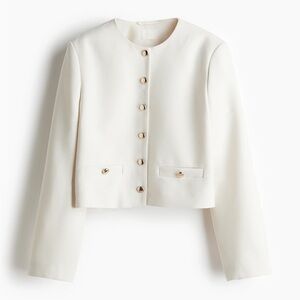 H&M White Women's Short Jacket (small)